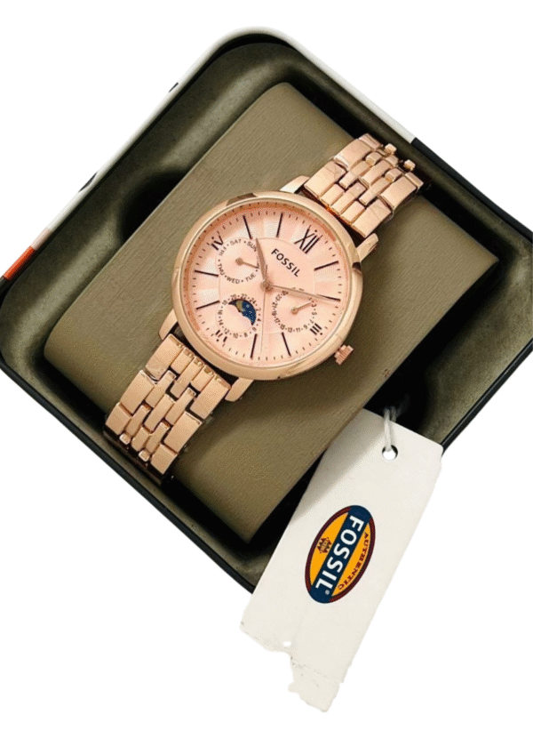 Fossil first copy watches with rose gold for women’s come with og box and tag