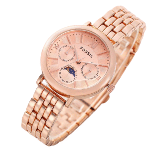 Fossil first copy watch with single-tone rose gold with multifunctionality