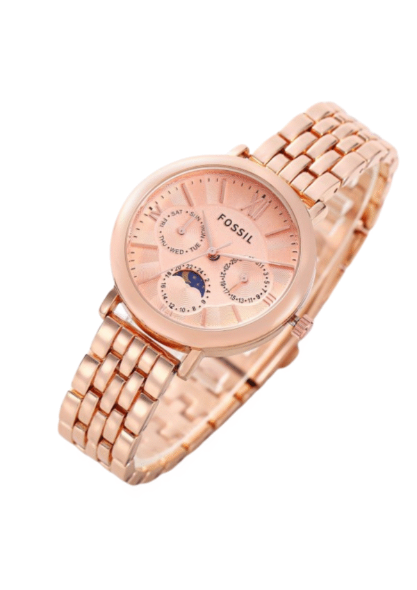 Fossil first copy watch with single-tone rose gold with multifunctionality