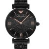 Luxury Emporio Armani black stainless steel men’s watch with textured dial